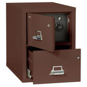 Fireking Fireproof 2 Drawer Vertical Safe-In-File, Legal, Brown, 20-13/16"Wx31-9/16"Dx27-3/4"H