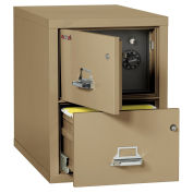 Fireking Fireproof 2 Drawer Vertical Safe-In-File, Legal, Sand, 20-13/16"Wx31-9/16"Dx27-3/4"H