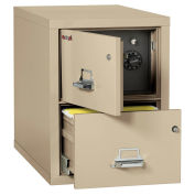 Fireking Fireproof 2 Drawer Vertical Safe-In-File, Legal, Parchment, 20-13/16"Wx31-9/16"Dx27-3/4"H