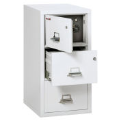 Fireking Fireproof 3 Drawer Vertical Safe-In-File, Legal, White, 20-13/16"Wx31-9/16"Dx40-1/4"H