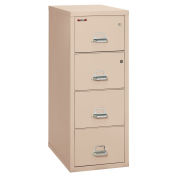 Fireking Fireproof 4 Drawer Vertical Safe-In-File, Legal, Champagne, 20-13/16"Wx31-9/16"Dx52-3/4"H