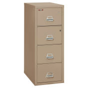 Fireking Fireproof 4 Drawer Vertical Safe-In-File, Legal, Taupe, 20-13/16"Wx31-9/16"Dx52-3/4"H