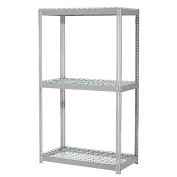 Global Industrial Expandable Starter Rack 36x12x84 3 Level Wire Deck 1500 lb. Cap Per Deck GRY