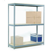 Global Industrial Wide Span Rack 48Wx36Dx84H, 3 Shelves Wood Deck 1200 Lb Cap. Per Level, Gray