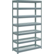 Global Industrial Extra Heavy Duty Shelving 48"W x 18"D x 84"H With 7 Shelves, Wire Deck, Gry