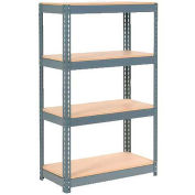 Global Industrial Extra Heavy Duty Shelving 36"W x 12"D x 60"H With 4 Shelves, Wood Deck, Gry