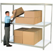 Global Industrial Wide Span Rack 48x48x84 3 Shelves Deck 1200 lb. Cap Per Level Gray