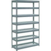 Global Industrial Extra Heavy Duty Shelving 48"W x 24"D x 96"H With 7 Shelves, Wire Deck, Gry