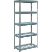 Global Industrial Extra Heavy Duty Shelving 36"W x 18"D x 96"H With 5 Shelves, Wire Deck, Gry