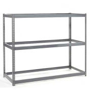 Global Industrial Wide Span Rack 48Wx24Dx60H, 3 Shelves No Deck 1200 Lb Cap. Per Level, Gray