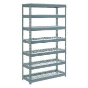 Global Industrial Extra Heavy Duty Shelving 48"W x 18"D x 96"H With 7 Shelves, Wire Deck, Gry