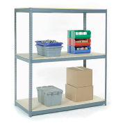 Global Industrial Wire Span Rack 96Wx48Dx96H, 3 Shelves Wood Deck 800 Lb Cap. Per Level, Gray