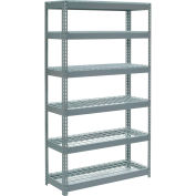 Global Industrial Extra Heavy Duty Shelving 48"W x 18"D x 96"H With 6 Shelves, Wire Deck, Gry