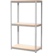 Global Industrial Expandable Starter Rack 48x24x84 3 Level Wood Deck 1500 lb. Cap Per Deck GRY