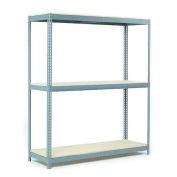 Global Industrial Wide Span Rack 72Wx48Dx60H, 3 Shelves Wood Deck 900 Lb Cap. Per Level, Gray