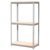 Global Industrial Expandable Starter Rack 72x36x84 3 Level Wood Deck 750 lb. Cap Per Level GRY