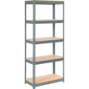 Global Industrial Extra Heavy Duty Shelving 36"W x 18"D x 60"H With 5 Shelves, Wood Deck, Gry