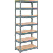 Global Industrial Extra Heavy Duty Shelving 36"W x 24"D x 84"H With 7 Shelves, Wood Deck, Gry