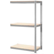 Global Industrial Expandable Add-On Rack 36x18x84 3 Level Wood Deck 1500 lb. Cap Per Level GRY