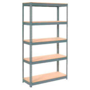 Global Industrial Extra Heavy Duty Shelving 48"W x 12"D x 96"H With 5 Shelves, Wood Deck, Gry