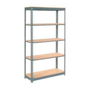 Global Industrial Heavy Duty Shelving 48"W x 24"D x 96"H With 5 Shelves, Wood Deck, Gray