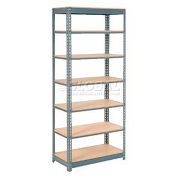 Global Industrial Heavy Duty Shelving 36"W x 24"D x 96"H With 7 Shelves, Wood Deck, Gray