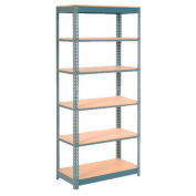 Global Industrial Heavy Duty Shelving 36"W x 24"D x 96"H With 6 Shelves, Wood Deck, Gray