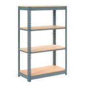 Global Industrial Heavy Duty Shelving 48"W x 24"D x 60"H With 4 Shelves, Wood Deck, Gray