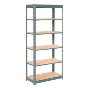 Global Industrial Heavy Duty Shelving 36"W x 12"D x 72"H With 6 Shelves, Wood Deck, Gray