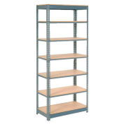 Global Industrial Heavy Duty Shelving 36"W x 12"D x 96"H With 7 Shelves, Wood Deck, Gray