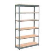 Global Industrial Heavy Duty Shelving 48"W x 24"D x 96"H With 6 Shelves, Wood Deck, Gray