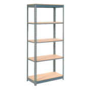 Global Industrial Heavy Duty Shelving 48"W x 24"D x 84"H With 5 Shelves, Wood Deck, Gray