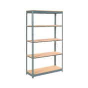 Global Industrial Heavy Duty Shelving 48"W x 18"D x 96"H With 5 Shelves, Wood Deck, Gray