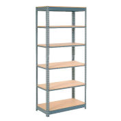 Global Industrial Heavy Duty Shelving 48"W x 18"D x 72"H With 6 Shelves, Wood Deck, Gray