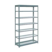 Global Industrial Heavy Duty Shelving 48"W x 12"D x 96"H With 7 Shelves, Wire Deck, Gray