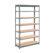 Global Industrial Heavy Duty Shelving 48"W x 18"D x 96"H With 7 Shelves, Wood Deck, Gray