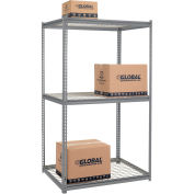 Global Industrial High Cap. Starter Rack 48Wx36Dx84H 3 Levels Wire Deck 1500lb Per Shelf GRY