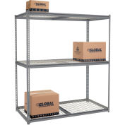 Global Industrial High Cap. Starter Rack 72'Wx48Dx84H 3 Levels Wire Deck 1000lb Per Shelf GRY