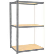 Global Industrial High Cap. Add-On Rack 48Wx24Dx84H 3 Levels Wood Deck 1500 Lb. Per Level GRY