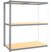 Global Industrial High Cap. Add-On Rack 72Wx48Dx84H 3 Levels Wood Deck 1000 Lb. Per Level GRY