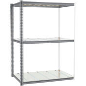 Global Industrial High Cap. Add-On Rack 60Wx36Dx84H 3 Levels Steel Deck 1300lb Per Level GRY