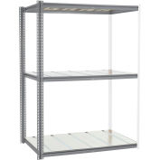 Global Industrial High Cap. Add-On Rack 60Wx48Dx84H 3 Levels Steel Deck 1300lb Per Level GRY