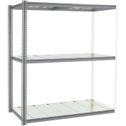 Global Industrial High Cap. Add-On Rack 72Wx24Dx84H 3 Levels Steel Deck 1000lb Per Level GRY