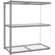 Global Industrial High Cap. Add-On Rack 72Wx48Dx84H 3 Levels Wire Deck 1000 Lb. Per Level GRY