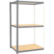 Global Industrial High Cap. Add-On Rack 48Wx24Dx60H 3 Levels Wood Deck 1500 Lb. Per Level GRY