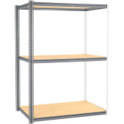 Global Industrial High Cap. Add-On Rack 60Wx36Dx60H 3 Levels Wood Deck 1300 Lb. Per Level GRY