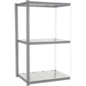 Global Industrial High Cap. Add-On Rack 48Wx36Dx60H 3 Levels Steel Deck 1500lb Per Level GRY