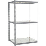 Global Industrial High Cap. Add-On Rack 48Wx48Dx60H 3 Levels Steel Deck 1500lb Per Level GRY
