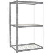 Global Industrial High Cap. Add-On Rack 48Wx24Dx60H 3 Levels Wire Deck 1500 Lb. Per Level GRY