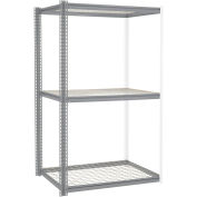 Global Industrial High Cap. Add-On Rack 48Wx36Dx60H 3 Levels Wire Deck 1500 Lb. Per Level GRY